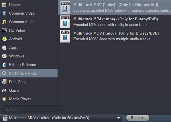 Blu-ray to multitrack MKV