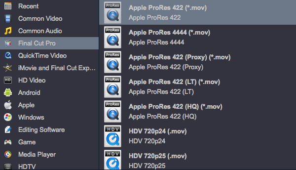 H264 to Apple ProRes 422