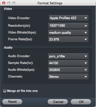 MTS to FCP 7 Settings